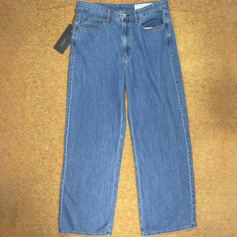 Rag & Bone Mid Rise Wide Leg Jeans NWT Women's Size 29 Retail: $258